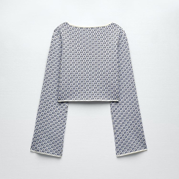 Zara Jacquard Knit Cardigan - Picture 2 of 8